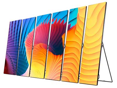 Multiple LED posters in a row to create a larger display