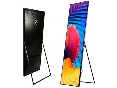 The front and back of a Refresh LED poster